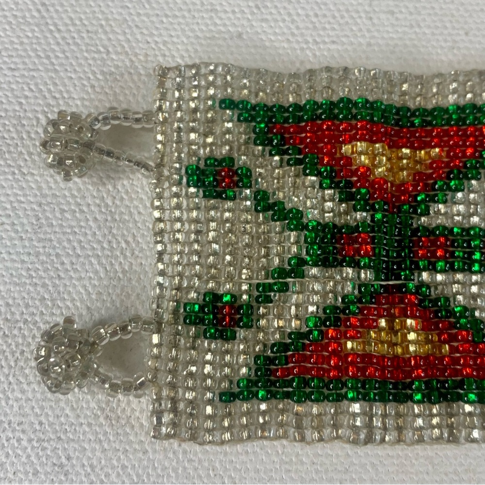 Glass Seed Bead Butterfly Cuff Bracelet Handmade Huichol Native American Style - Picture 4 of 16